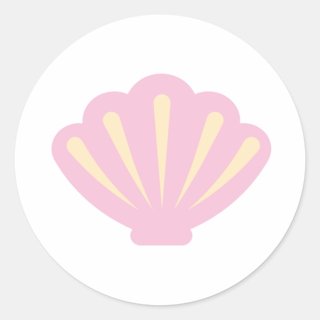 Pink Seashell Umschlag Aufkleber (Vorderseite)