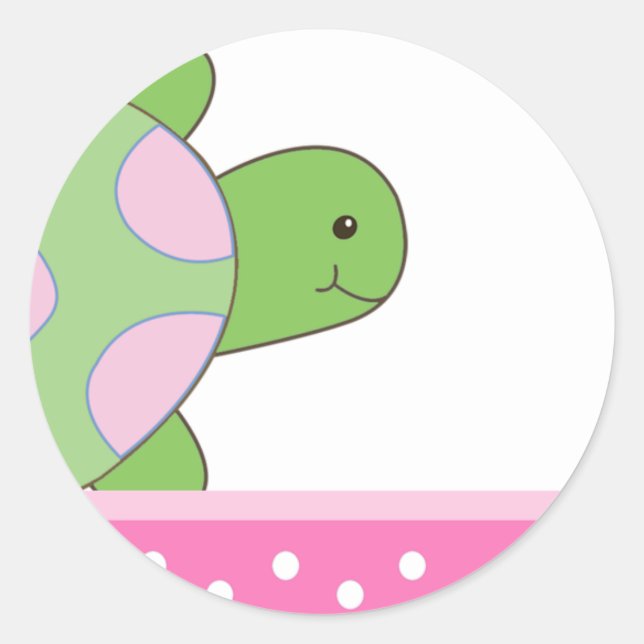 Pink Seaturtle SEE TURTLE Umschlag Aufkleber (Vorderseite)