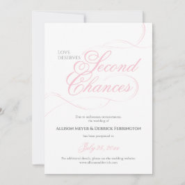 Pink Second Chances Hochzeitspause Einladung