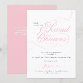 Pink Second Chances Hochzeitspause Einladung
