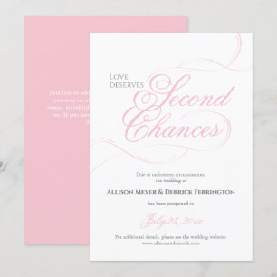 Pink Second Chances Hochzeitspause Einladung