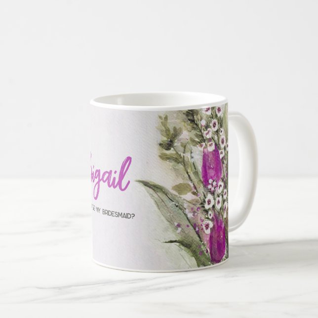 Pink sei meine Bridesmaid-Tasse Kaffeetasse (VorderseiteRechts)