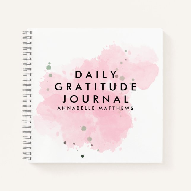 Pink Self Care Daily Dankbarkeit Journal Notizbuch (Vorderseite)
