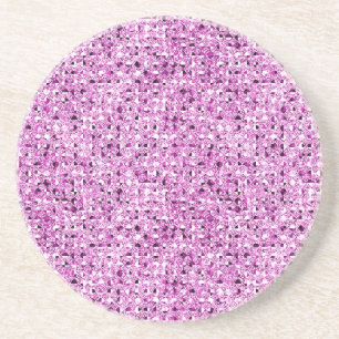 Pink Sequin Glitzer Effect Sandstone Untersetzer