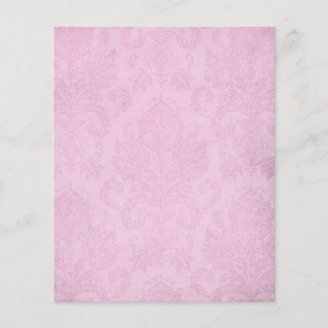 Pink Shabby Damask Scrapbook Paper (Vorderseite)