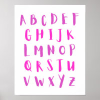 Pink Shades Alphabet Hauptstadt Letters Kids Room