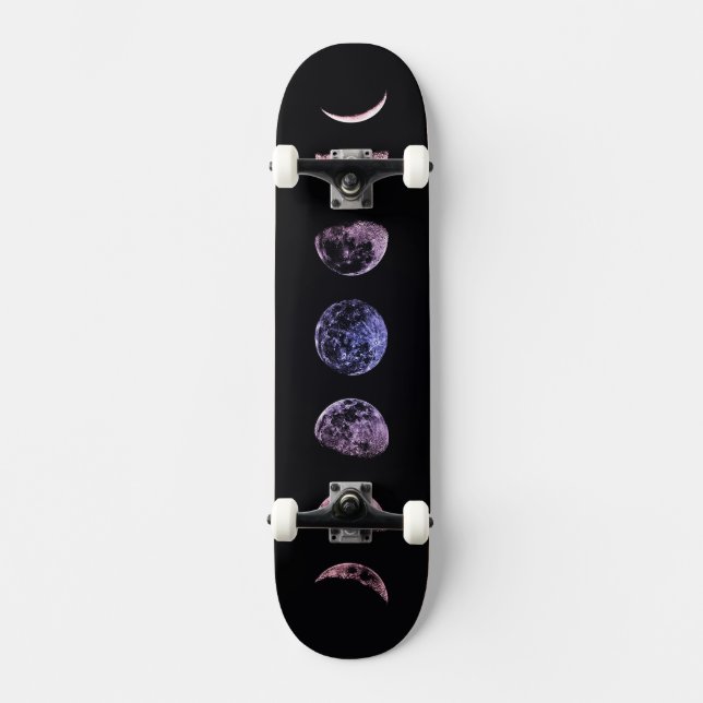 Pink Shadow Moon Skateboard (Vorderseite)