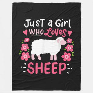 Pink Sheep Just A Girl Who Loves Sheep Gift Fleecedecke