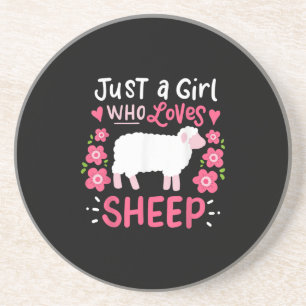 Pink Sheep Just A Girl Who Loves Sheep Gift Getränkeuntersetzer