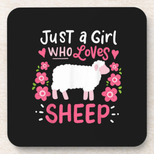 Pink Sheep Just A Girl Who Loves Sheep Gift Getränkeuntersetzer