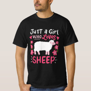 Pink Sheep Just A Girl Who Loves Sheep Gift T-Shirt