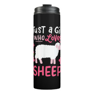 Pink Sheep Just A Girl Who Loves Sheep Gift Thermosbecher