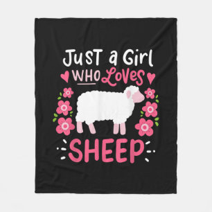 Pink Sheep   Nur ein Mädchen, das Schafspenden Li Fleecedecke