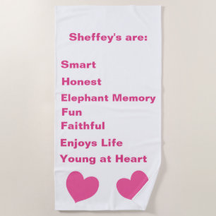 Pink Sheffey Akronym Strandtuch