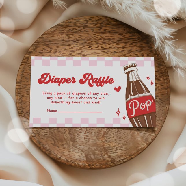 Pink She's Ready to Pop Baby Shower Diaper Raffle Begleitkarte (Von Creator hochgeladen)