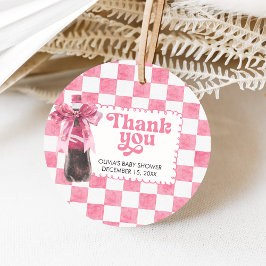Pink She's Ready to Pop Baby Shower Favor Tags Geschenkanhänger