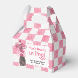 Pink She's Ready to Pop Baby Shower Geschenkschachtel