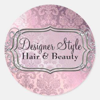 Pink Shimmer Damask Aufkleber