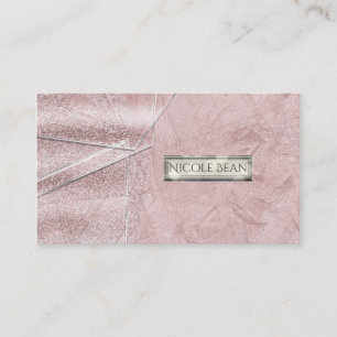 Pink Shimmer Kristallglas Glam Designer Stil Visitenkarte