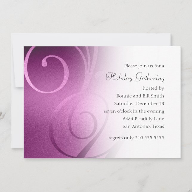 Pink Shimmer Swirl Fête Invitation (Devant)