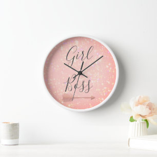 "Pink Shimmery Girl Boss Uhr