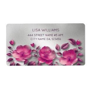 Pink Shiny Metallic Blume Silver