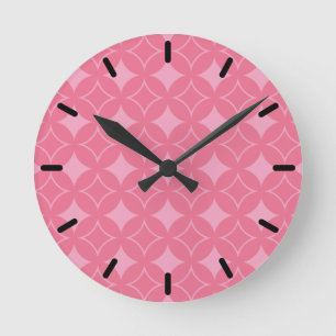 Pink shippo pattern runde wanduhr
