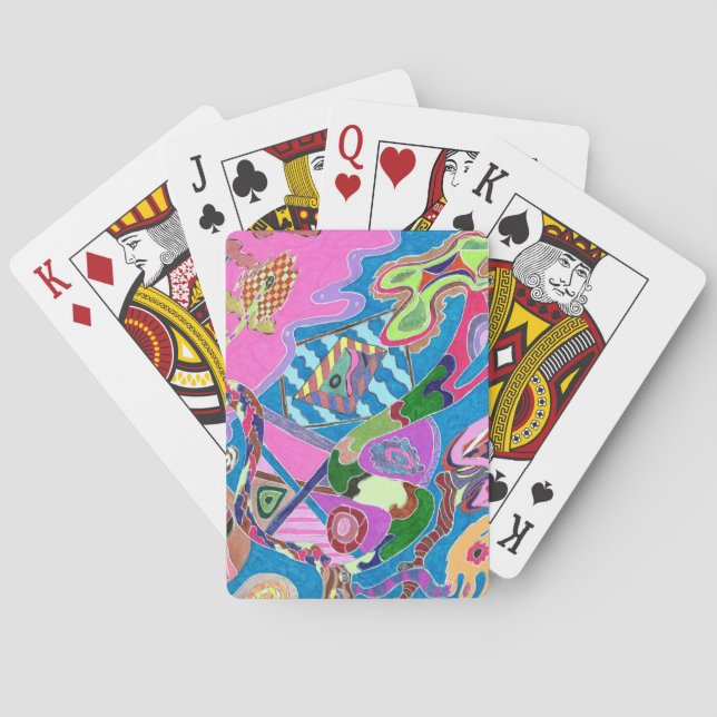 Pink Shore, Abstrakte Kunst Spielkarten (Rückseite)