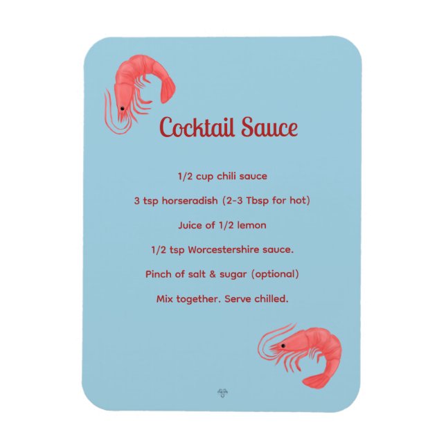 Pink Shrimp Cocktail Sauce Recipe Flexible Magnet (Vertikal)