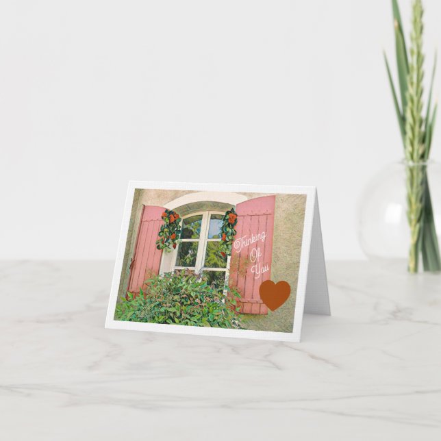 PINK SHUTTERS AND FLOWERS/THINKING OF YOU KARTE (Vorderseite)