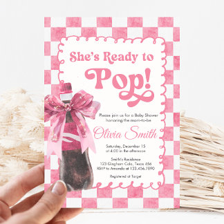 Pink Sie ist bereit, Baby Shower Einladung zu plat