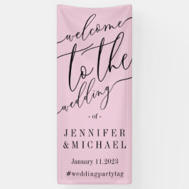 Pink Signature Big Willkommen bei der Hochzeit Banner