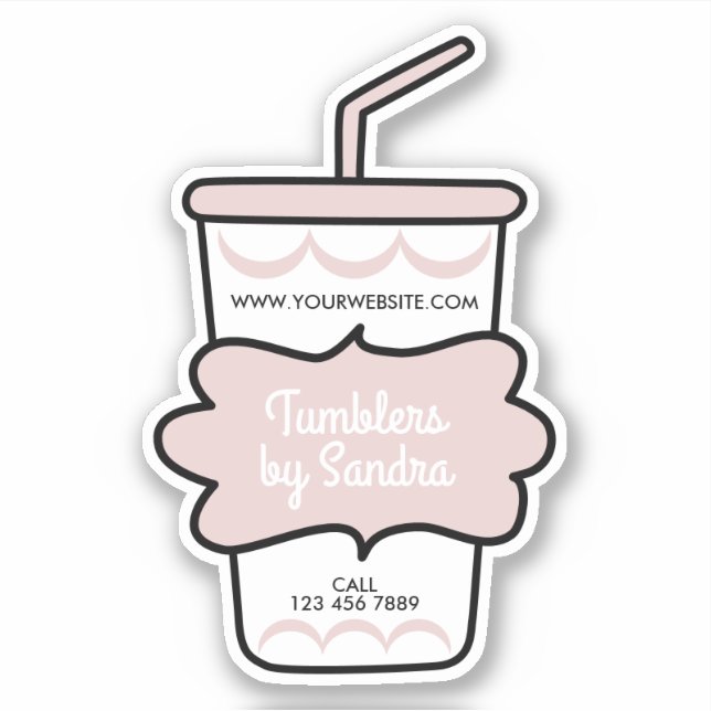 Pink Signature Tumbler Aufkleber (Vorderseite)