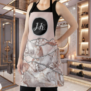 Pink Silber Professionell Marmor Achat Glam Schürze