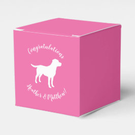 Pink Silhouette Labrador Dog Puppy Baby SHower Geschenkschachtel