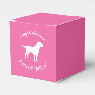 Pink Silhouette Labrador Dog Puppy Baby SHower Geschenkschachtel