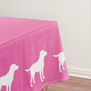 Pink Silhouette Labrador Dog Puppy Baby SHower Tischdecke