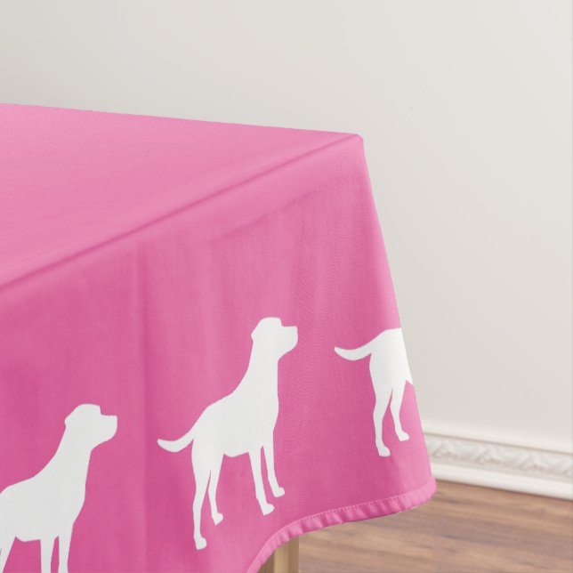 Pink Silhouette Labrador Dog Puppy Baby SHower Tischdecke (Beispiel)