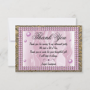 Pink Silk, Pink Pearls & Gold Foil Vielen Dank Mitteilungskarte