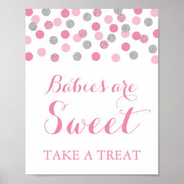 Pink & Silver Babys sind süß Nehmen Sie eine Lecke Poster