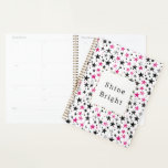 Pink Silver Black Stars Shine Planer<br><div class="desc">Pink Silver Black Stars shine bright</div>