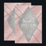 Pink Silver Diamond Glam Sweet 16 JEDES EVENT Part Einladung<br><div class="desc">Anpassen für jedes Ereignis.</div>