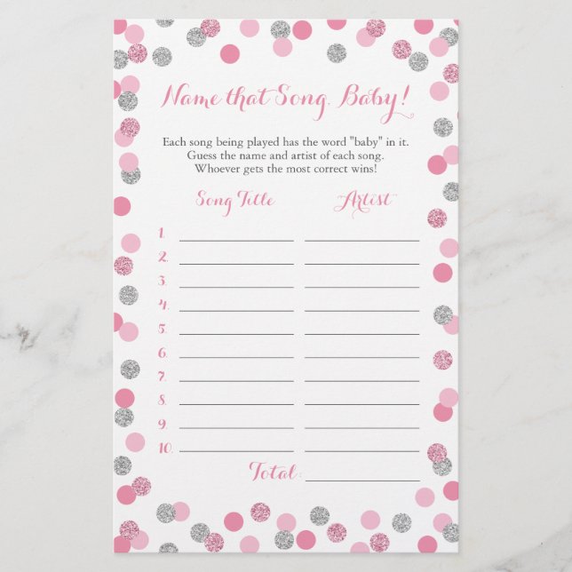 Pink & Silver Guess das Baby Song Baby Shooting Ga (Vorderseite)