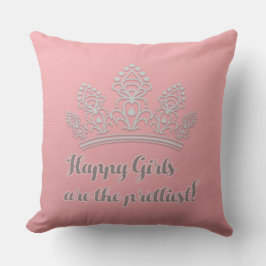 Pink Silver Pageant Tiara Happy Girls Hübsch Kissen Für Draußen