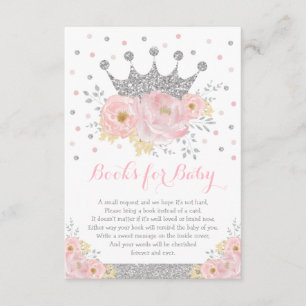 Pink Silver Royal Crown Princess Books for Baby Begleitkarte