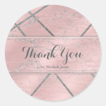 Pink & Silver Satin Sparkle Glam Chic Gastgeschenk