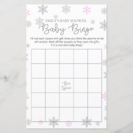 Pink Silver Snowflake Baby Showgame PRINZIERT