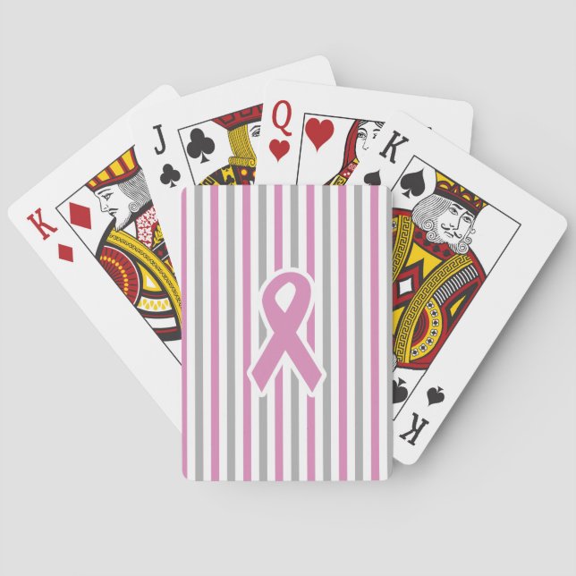 Pink & Silver Strips benutzerdefinierte Spielkarte (Rückseite)