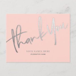 Pink Silver Vielen Dank Elegant Universell Postkarte