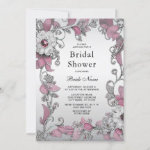 Pink Silver White Floral Brautparty